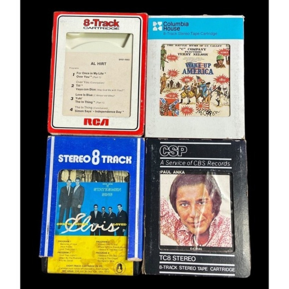 Lot Of 4 VTG Various Artist 8-Track Cartridge Tapes